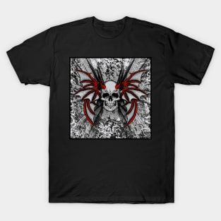 Flying Devils Skull with Bat Wings T-Shirt